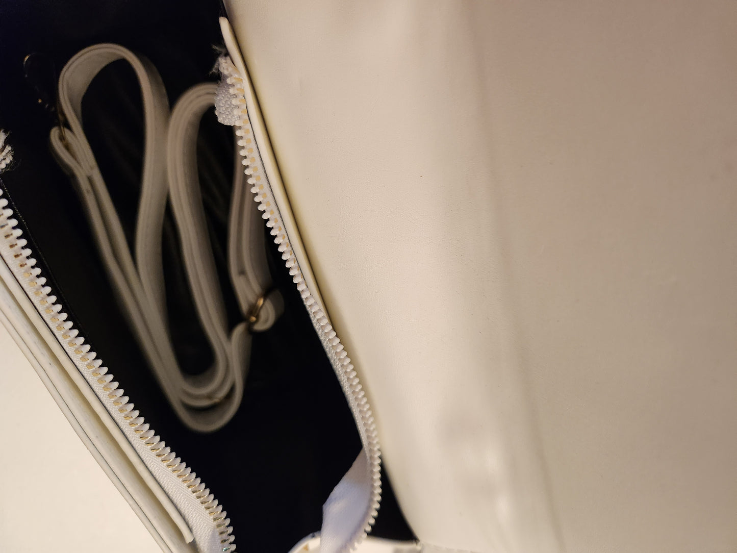 White Handbag with Scarf Handle