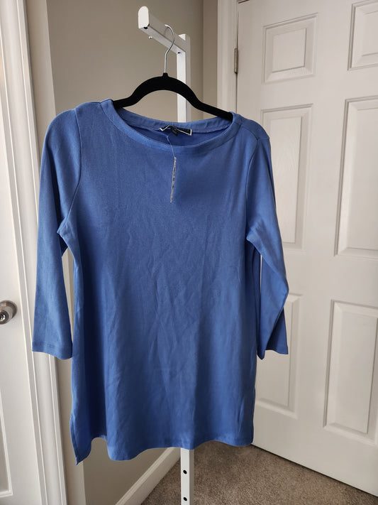 Karen Scott 3/4 Sleeve Micro Rib Top Ultramarine