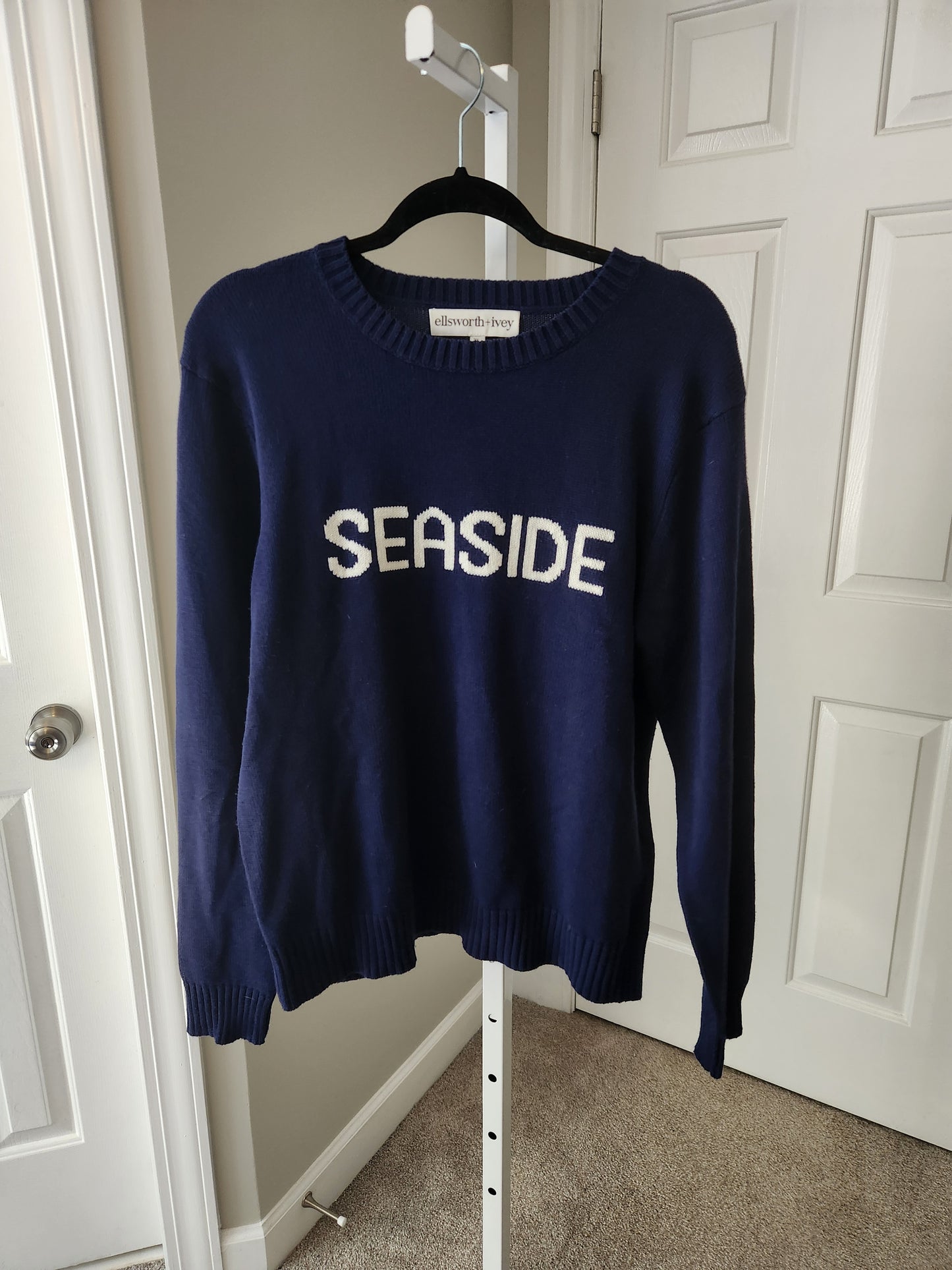 Ellsworth & Ivy Navy Seaside Knit Sweater SEASIDE