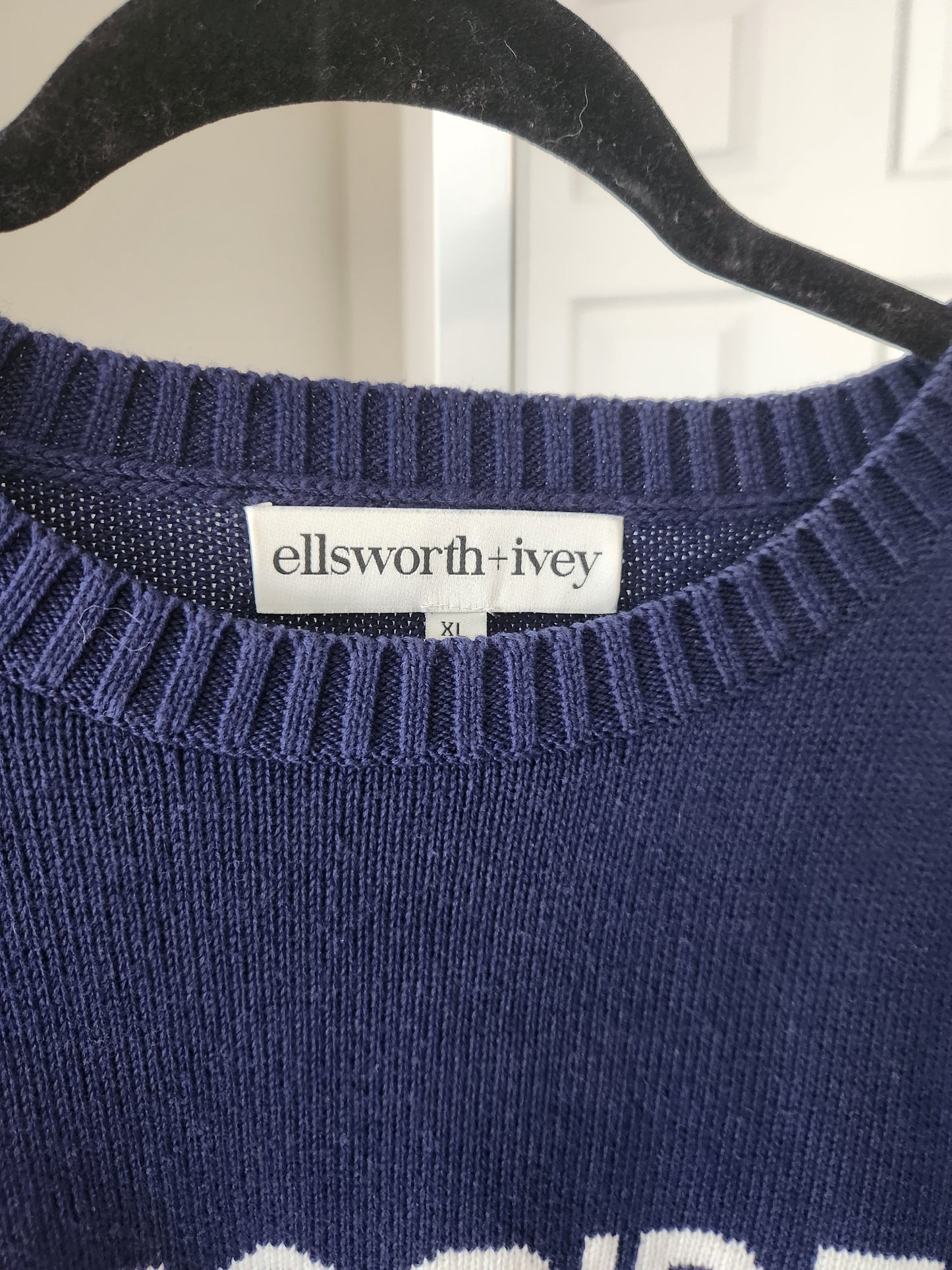 Ellsworth & Ivy Navy Seaside Knit Sweater SEASIDE