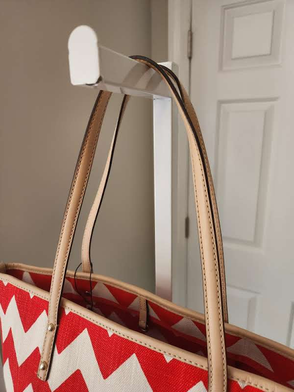 Kate Spade Harmony Chevron Tote Red & Ivory