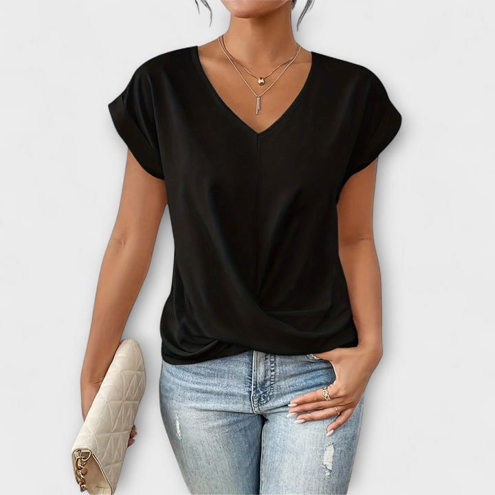 Carlinda | Elegant V-Neck Knit Top