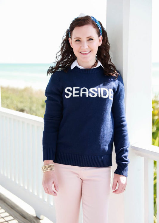 Ellsworth & Ivy Navy Seaside Knit Sweater SEASIDE