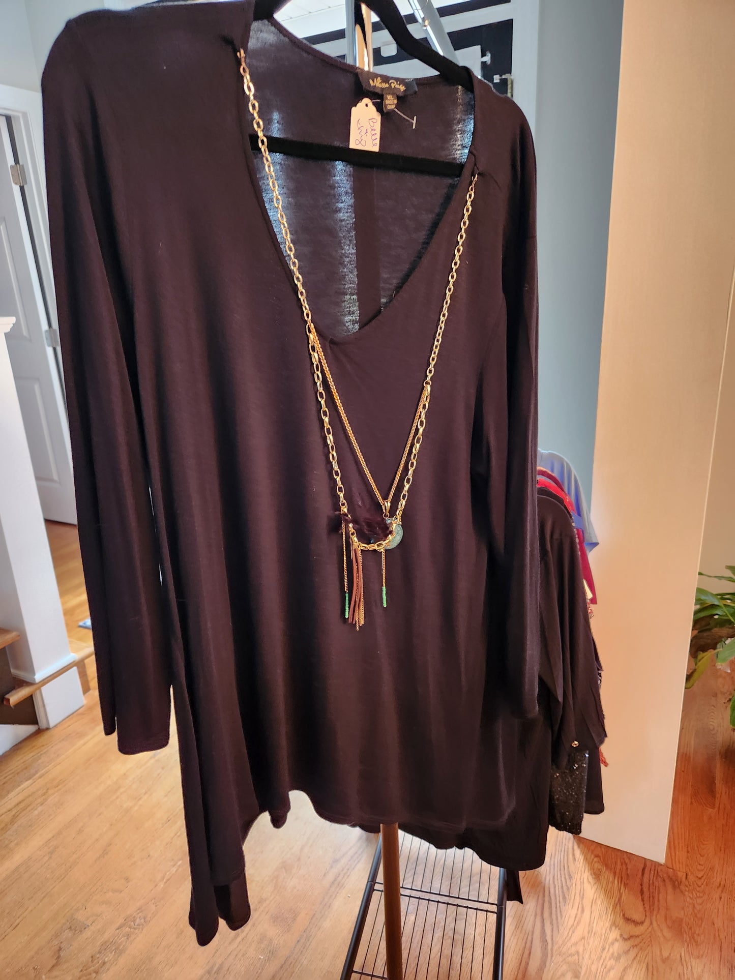 Tunic with attached necklace