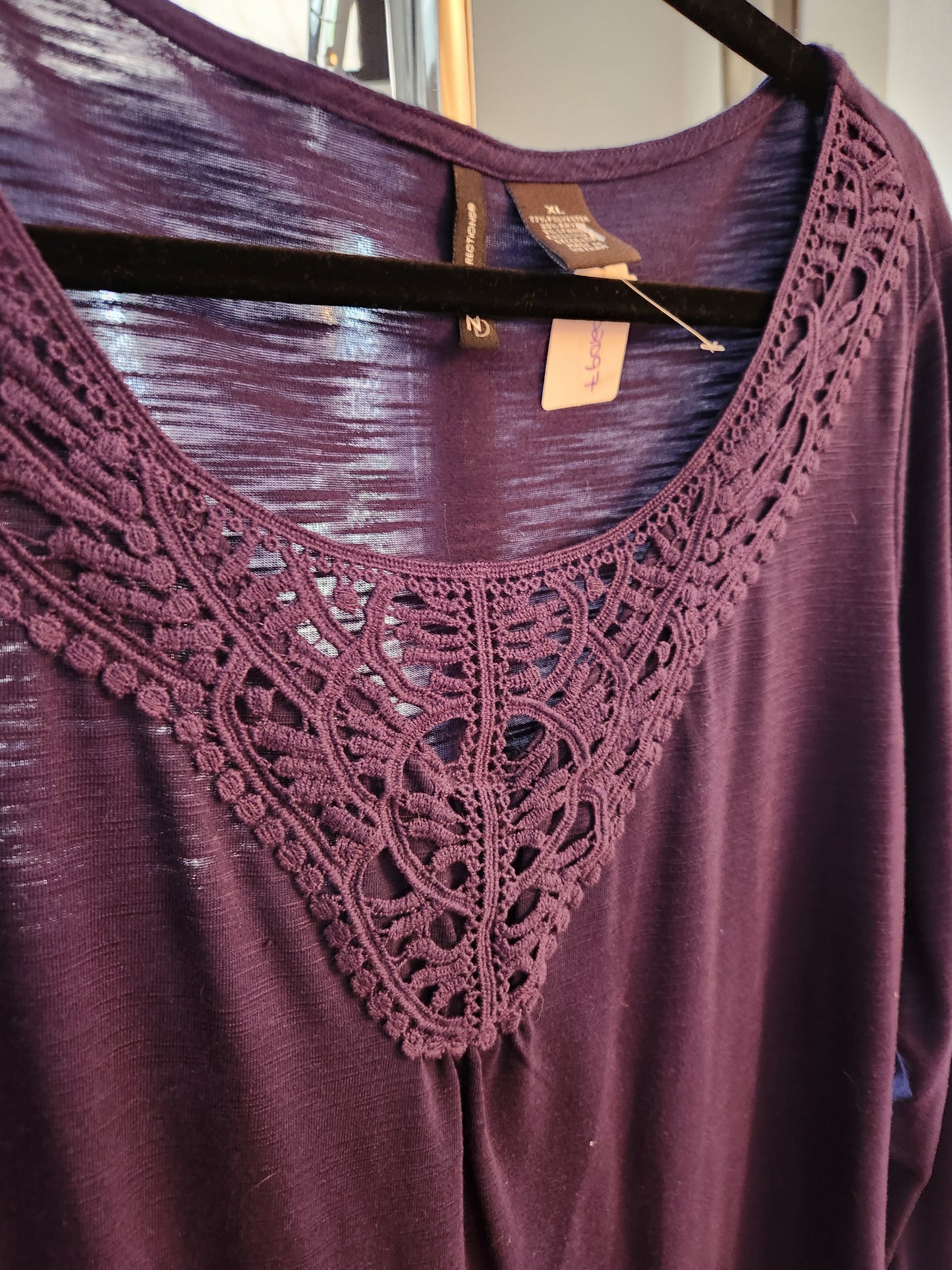 Blouse with knit neck detail