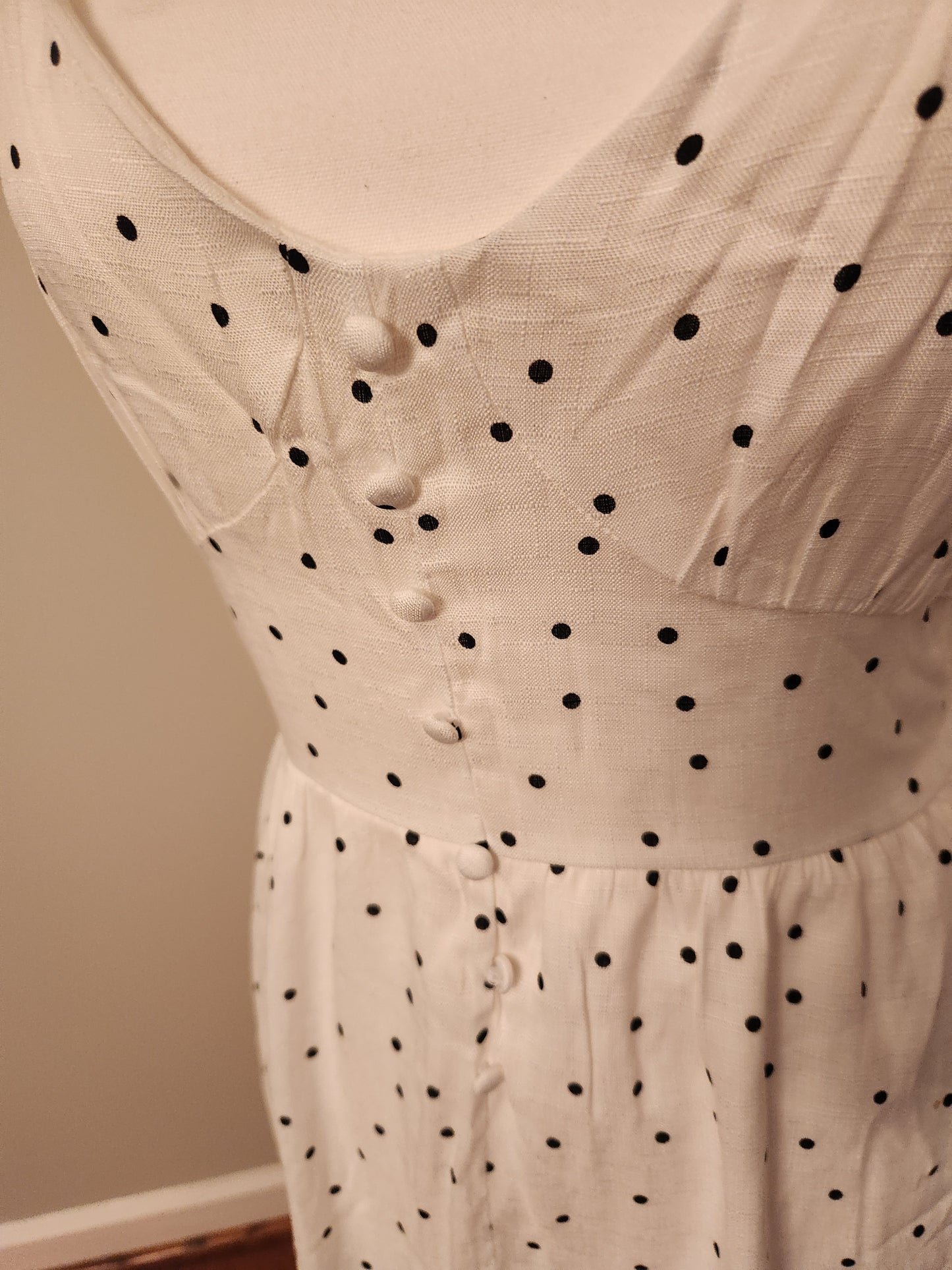 White Dress with small black dots