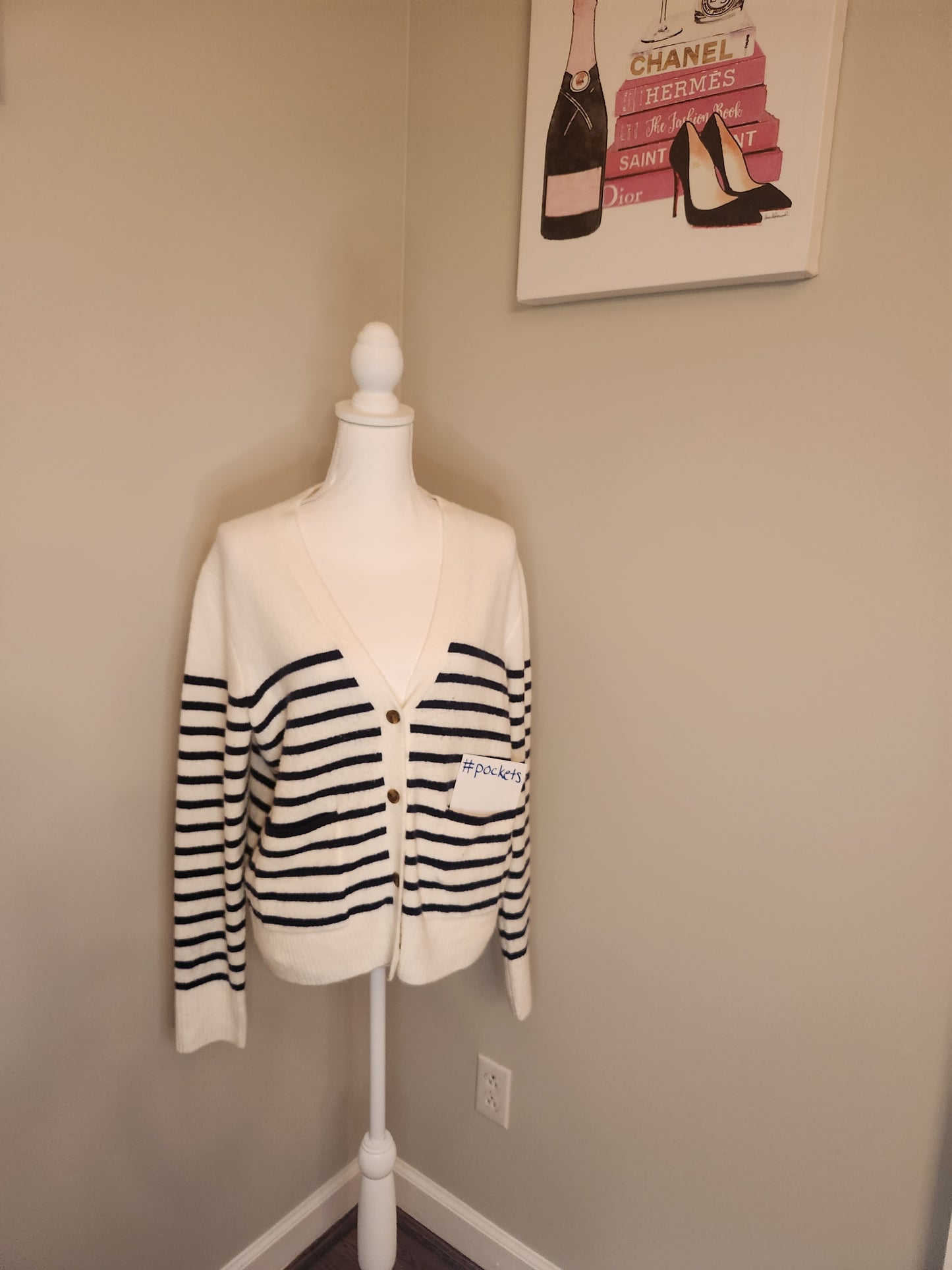 Striped Cardigan #pockets