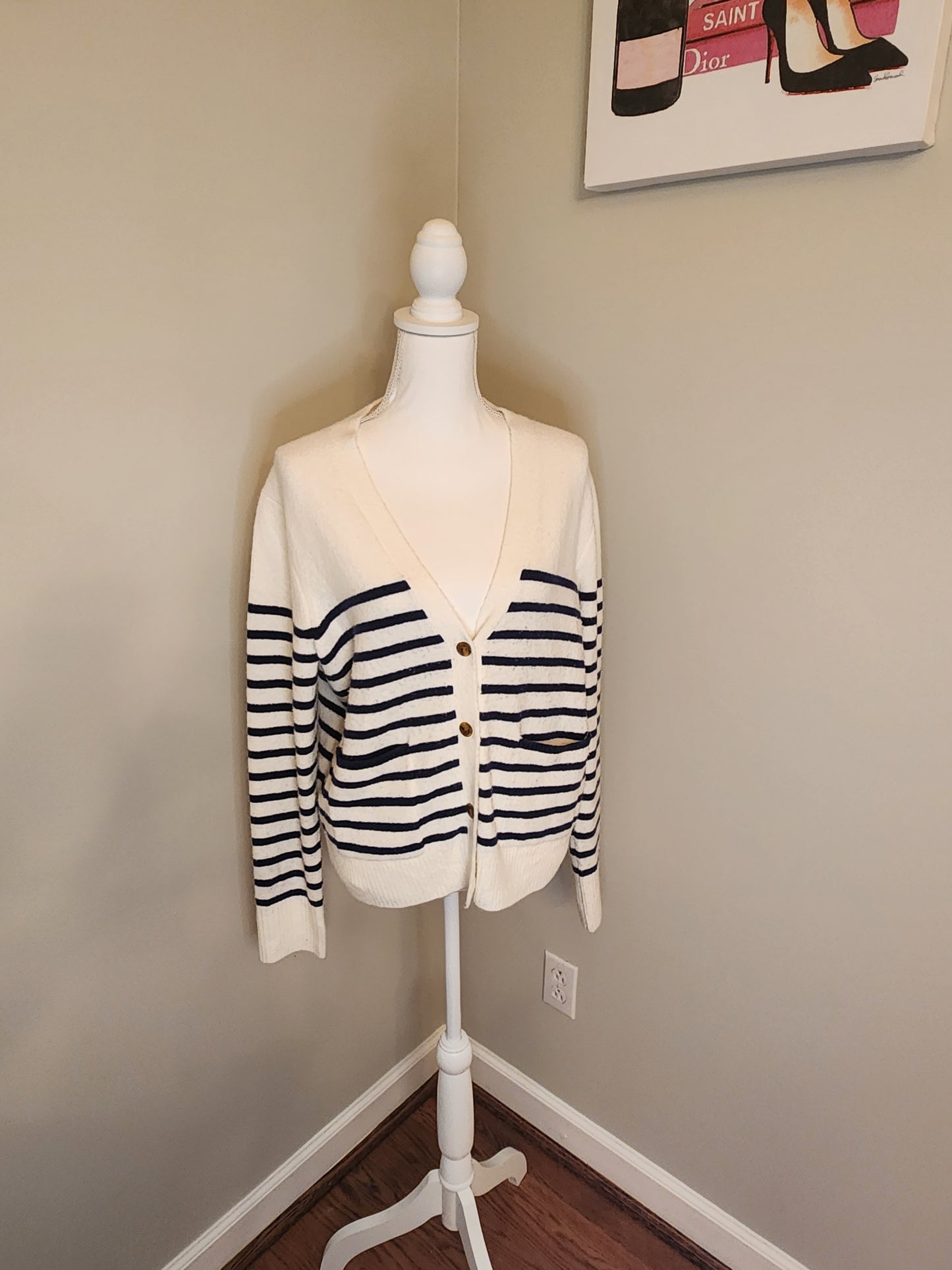 Striped Cardigan #pockets