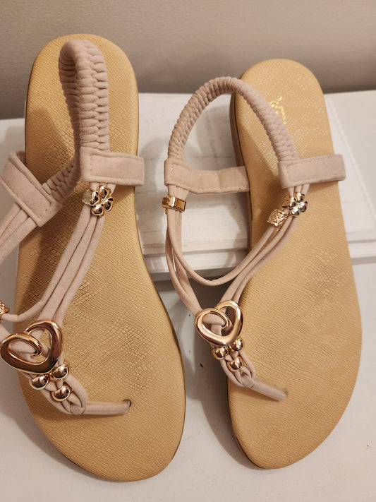 Sandals with Gold Heart