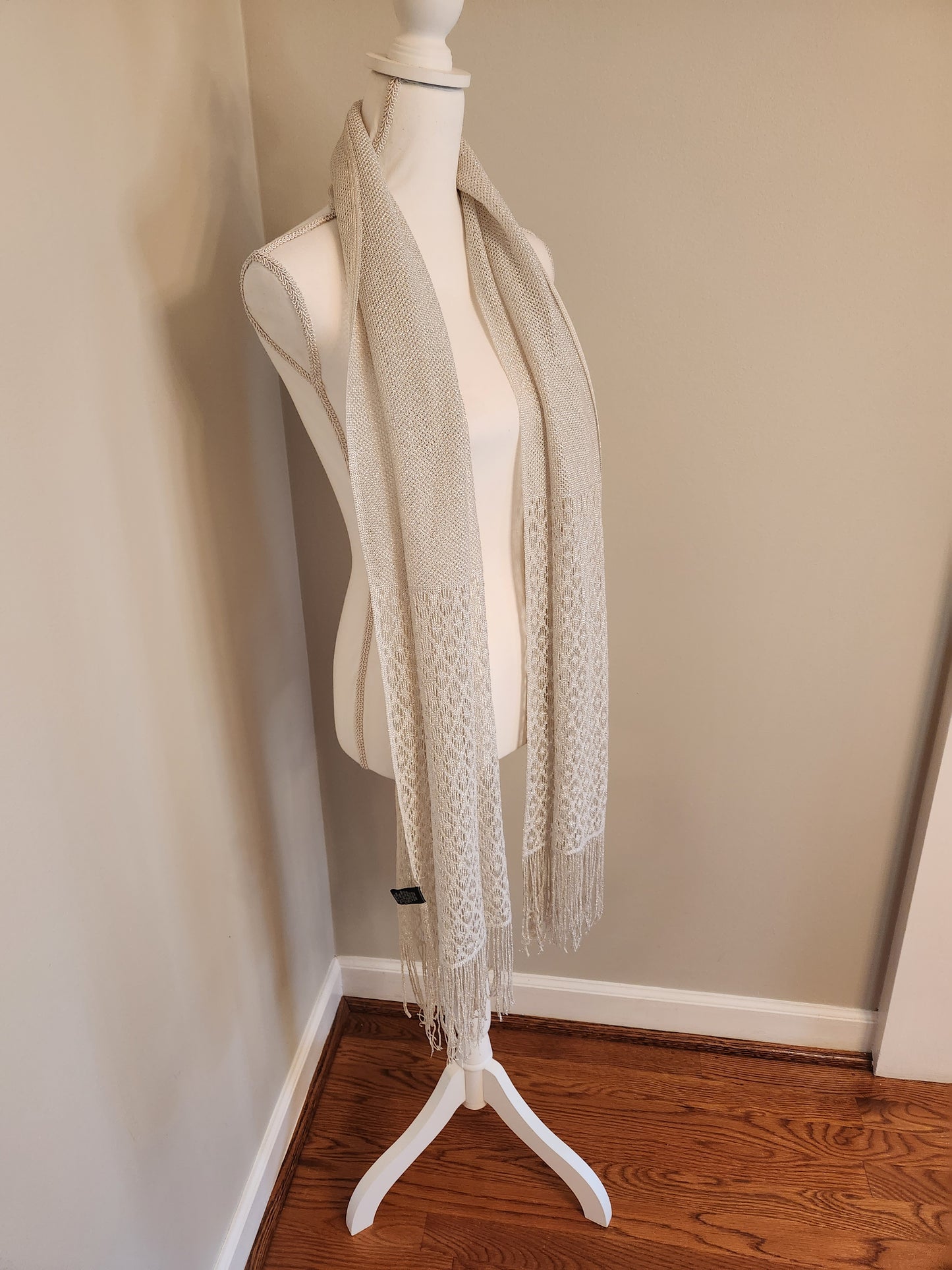 Sparkly Champagne Knit Scarf