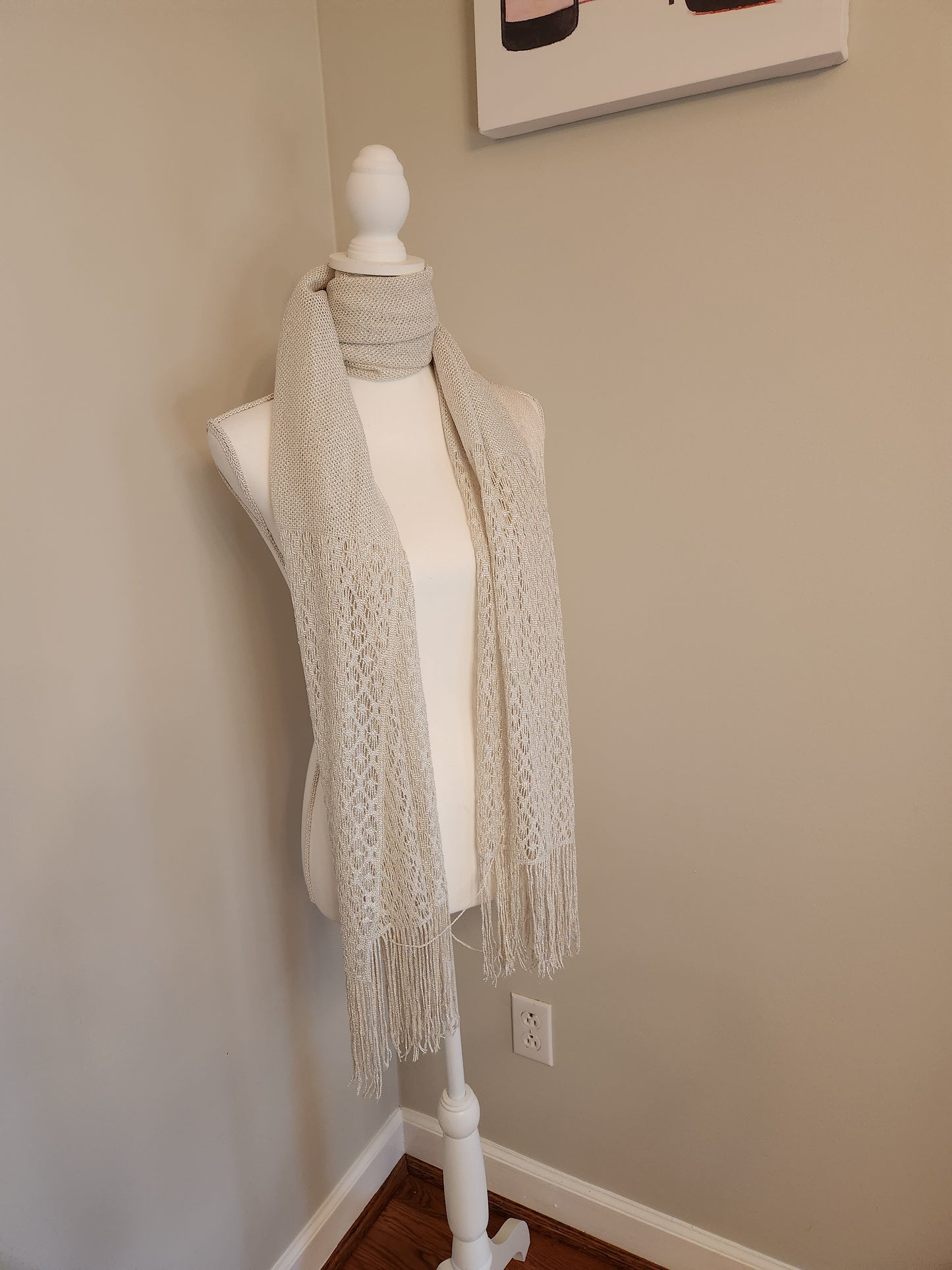 Sparkly Champagne Knit Scarf