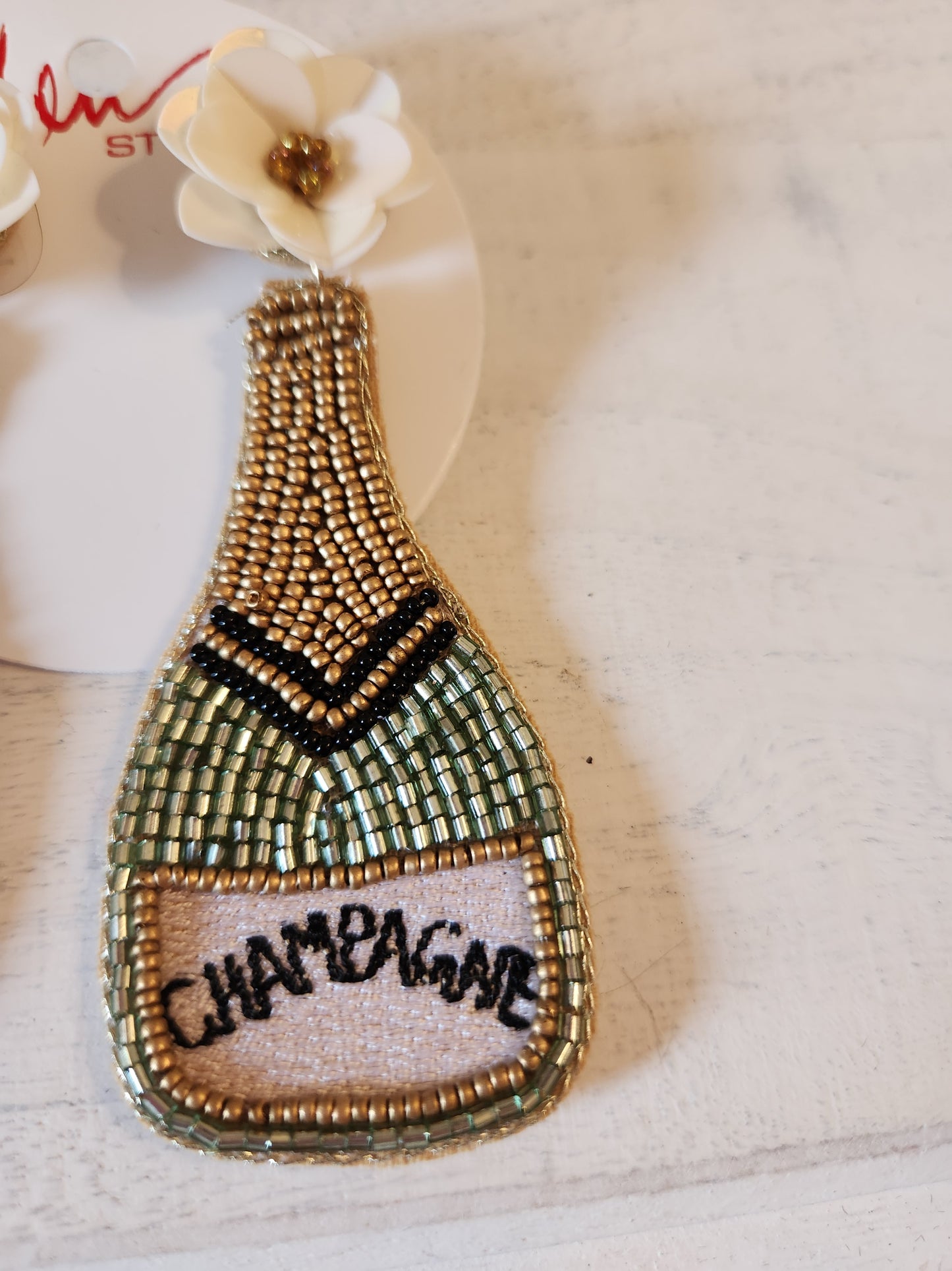 Beaded Champagne Earrings